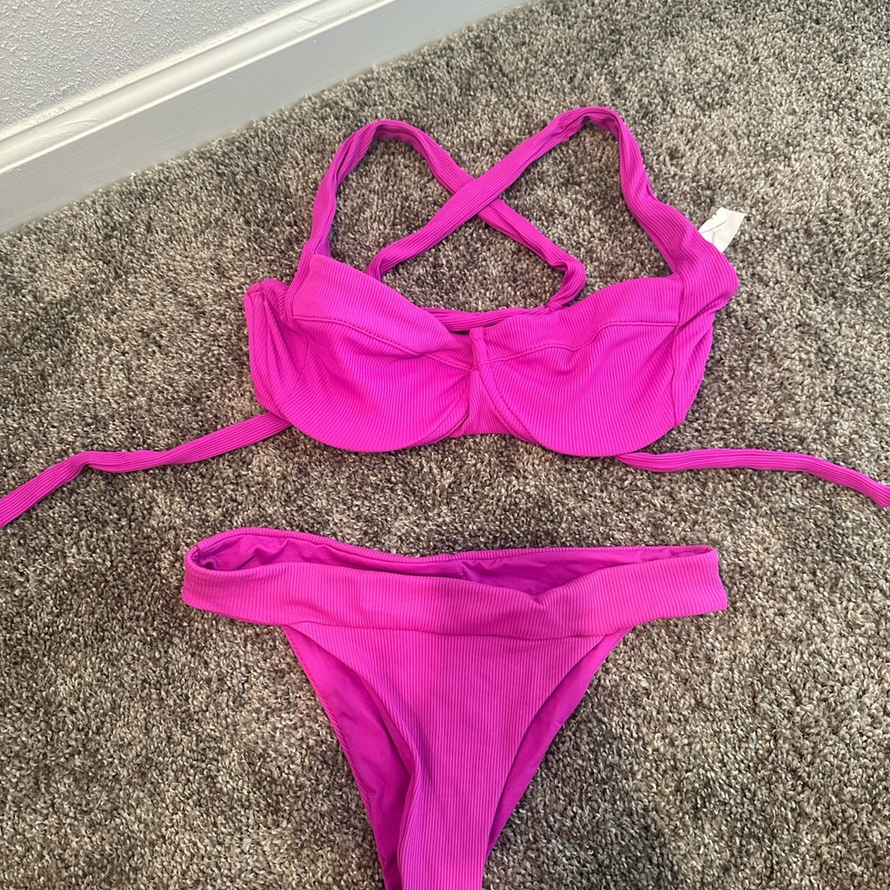 Hot Pink Bikini with Criss-Cross Back from eveything but water /summerful swim